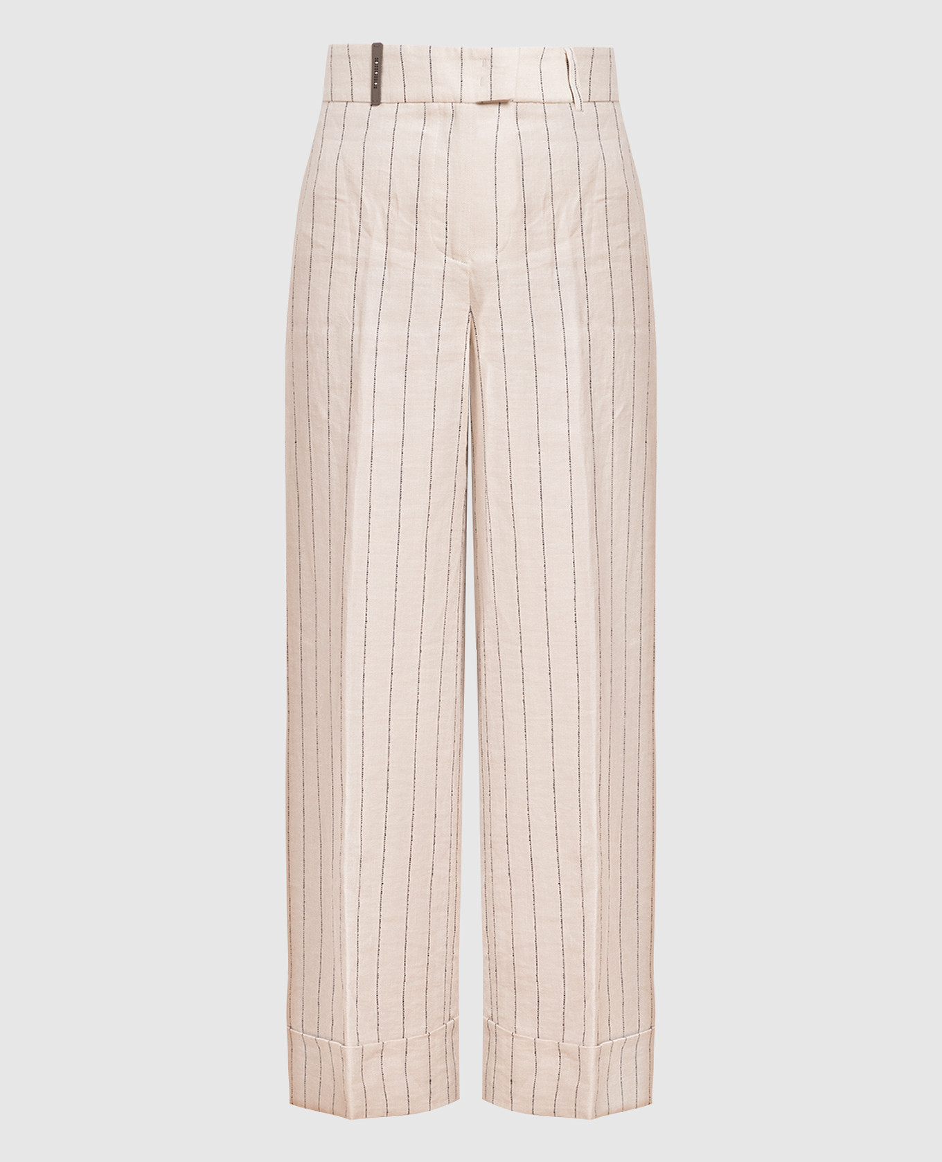 

Light beige striped linen trousers Peserico