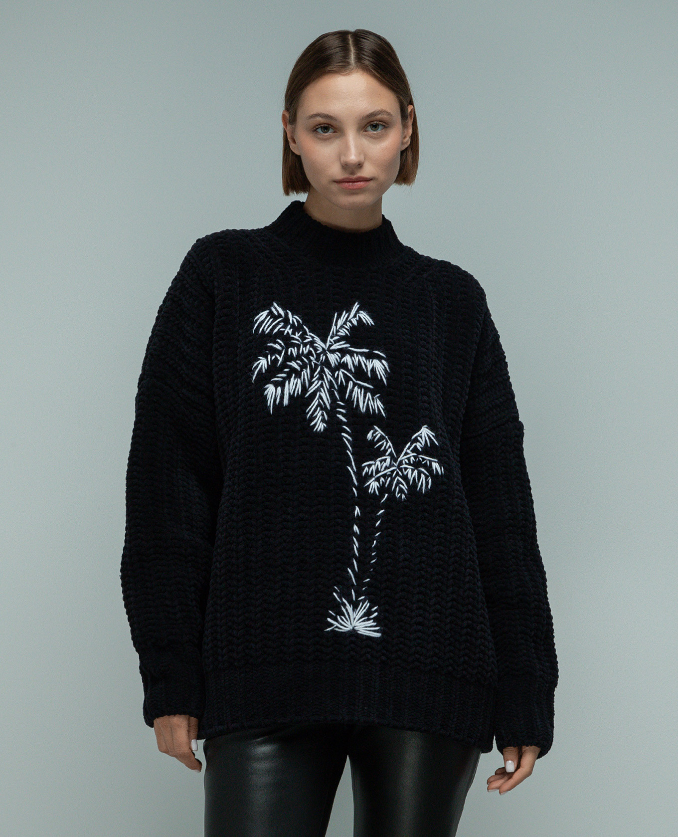 Blue Palms sweater with embroidery Palm Angels 3