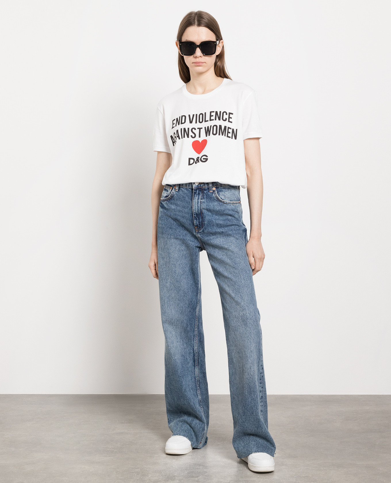 

White t-shirt with contrasting print Dolce&Gabbana