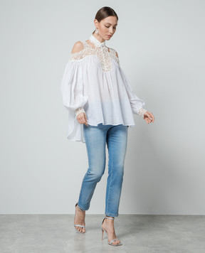 Ermanno Scervino Blue jeans with a distressed effect D447P300CBTWF