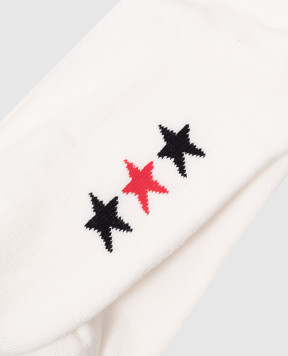 AUTRY White socks with contrasting logo pattern A54ESOPU66WKm