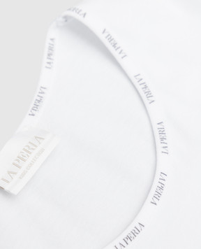LA PERLA Children's white t-shirt with logo 51325814