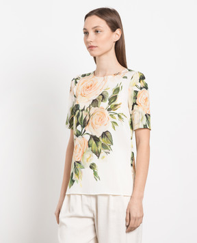 Dolce&Gabbana Rose print silk blouse F7U27TFPARC
