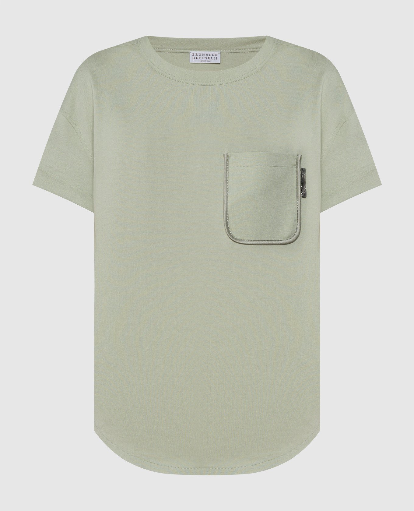 

Green t-shirt with monil chain Brunello Cucinelli