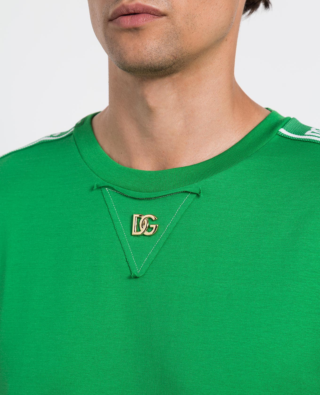 Green T-shirt with DG logo print Dolce&Gabbana 5