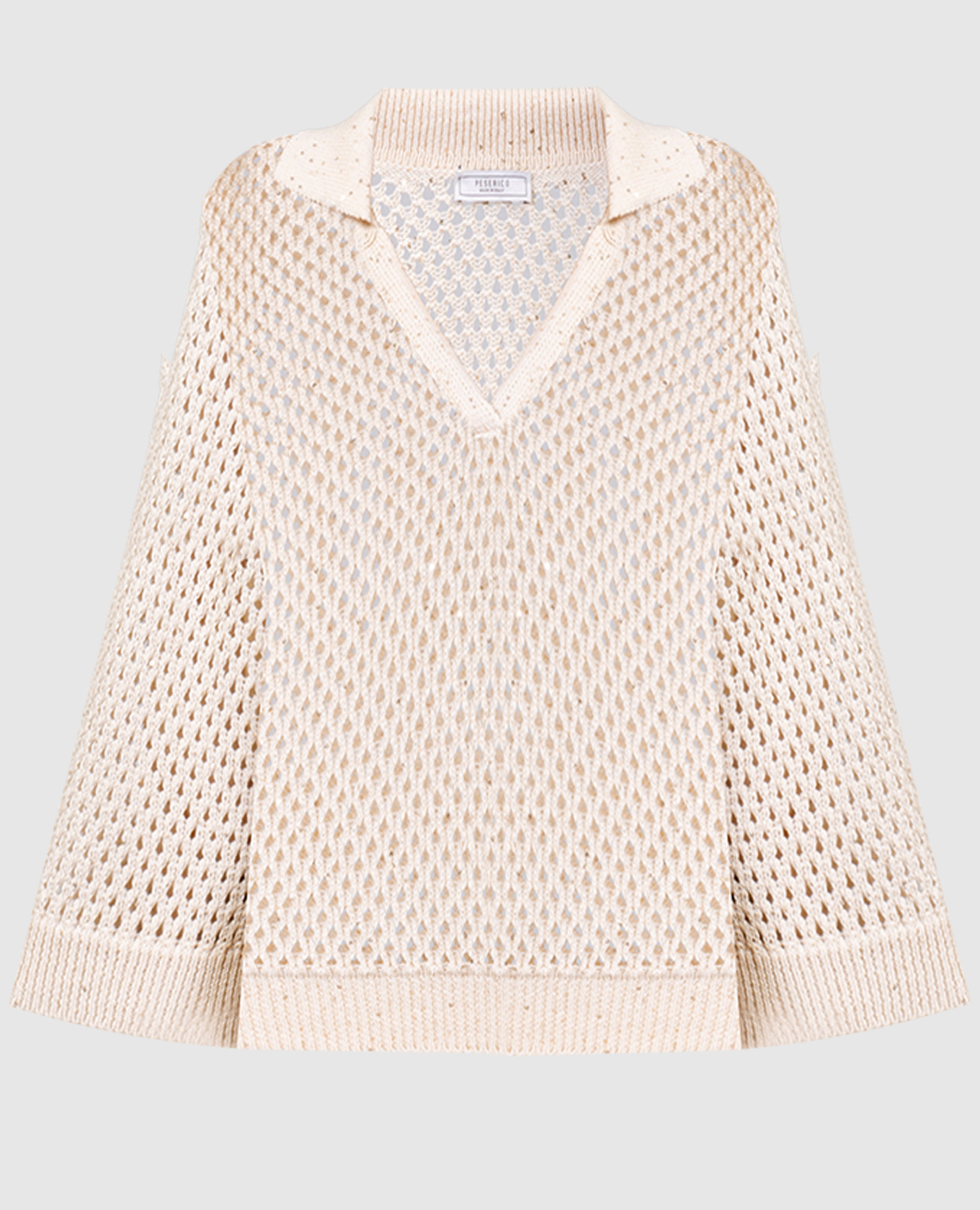 

Beige openwork pullover with sequins Peserico, Бежевый