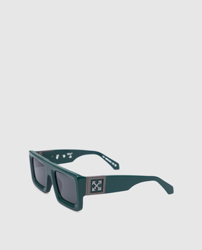 Off-White Green LEONARDO sunglasses with textured logo OERI060550751