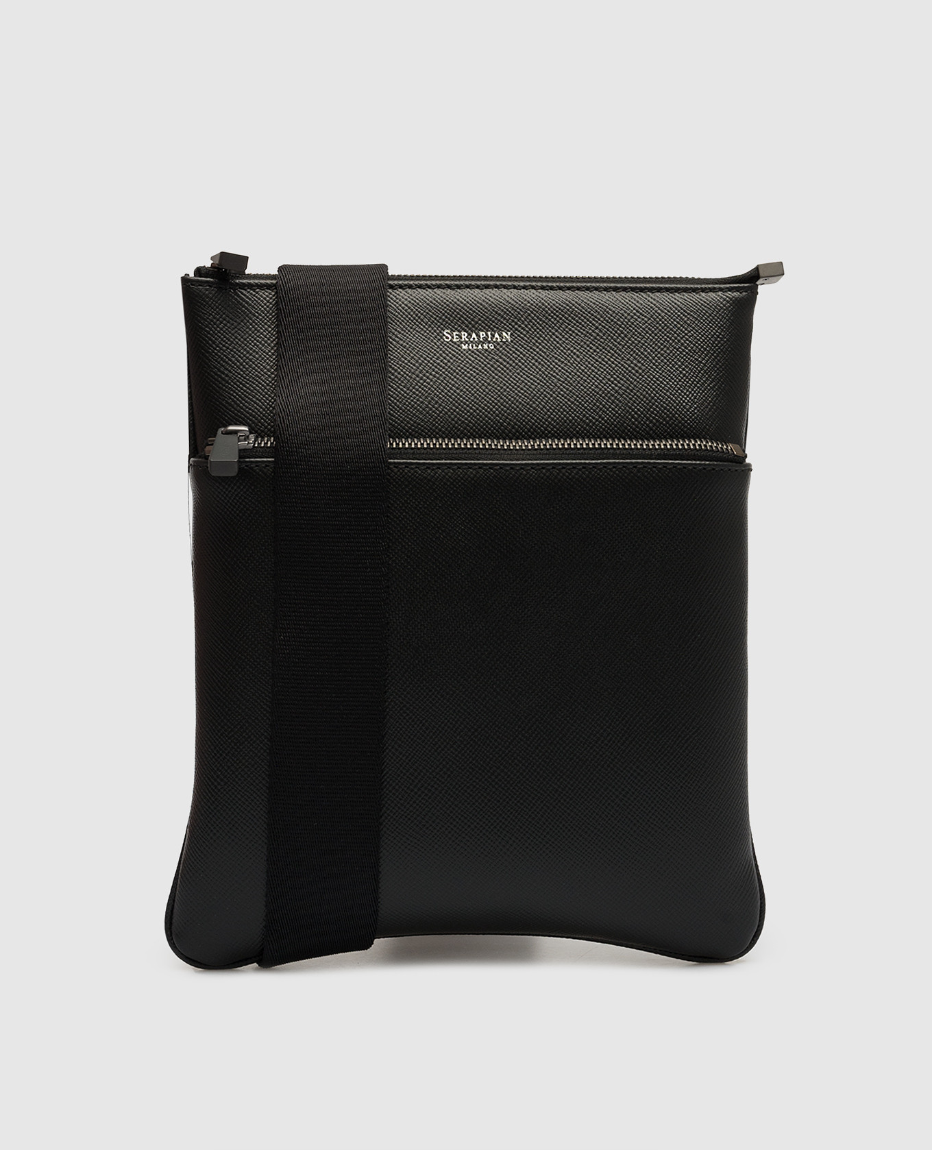 

Black leather shoulder bag Serapian, Черный