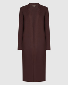 Enrico Mandelli Brown straight-cut cardigan made of wool A7KD265252
