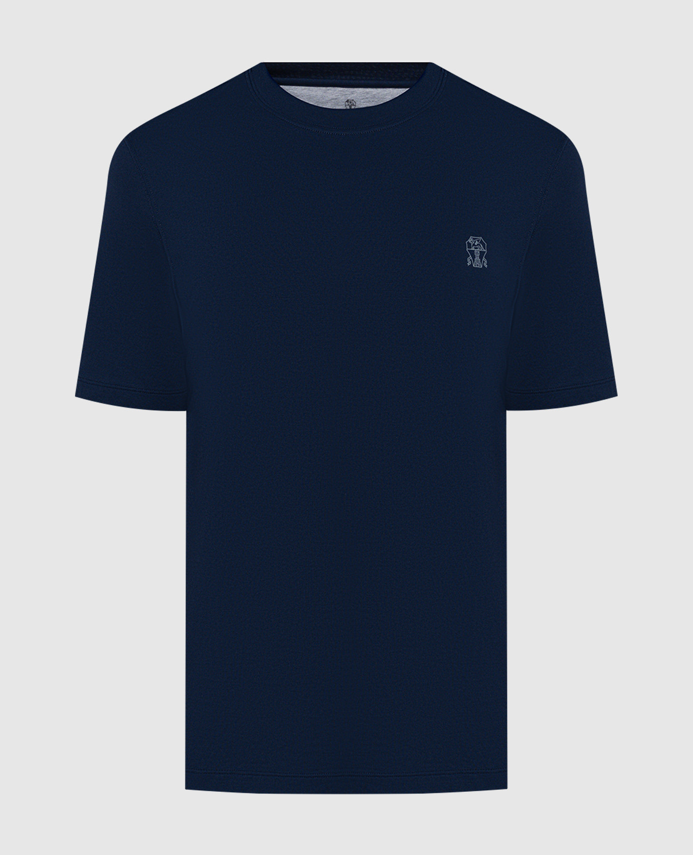 

Blue t-shirt with logo print Brunello Cucinelli