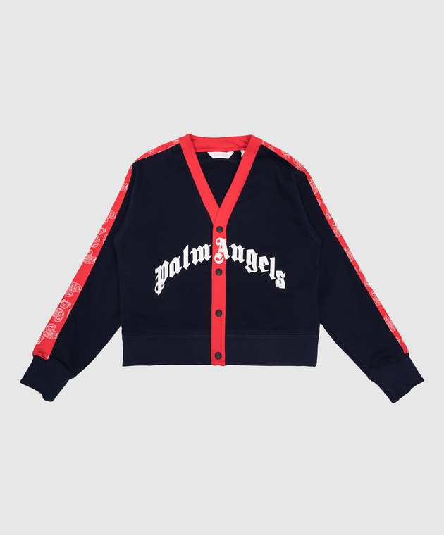 Palm Angels Kids Boys Cardigan In Blue