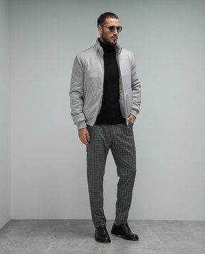 Marco Pescarolo Chiaiam Check Cashmere Gray Tapered Pants CHIAIAM4845