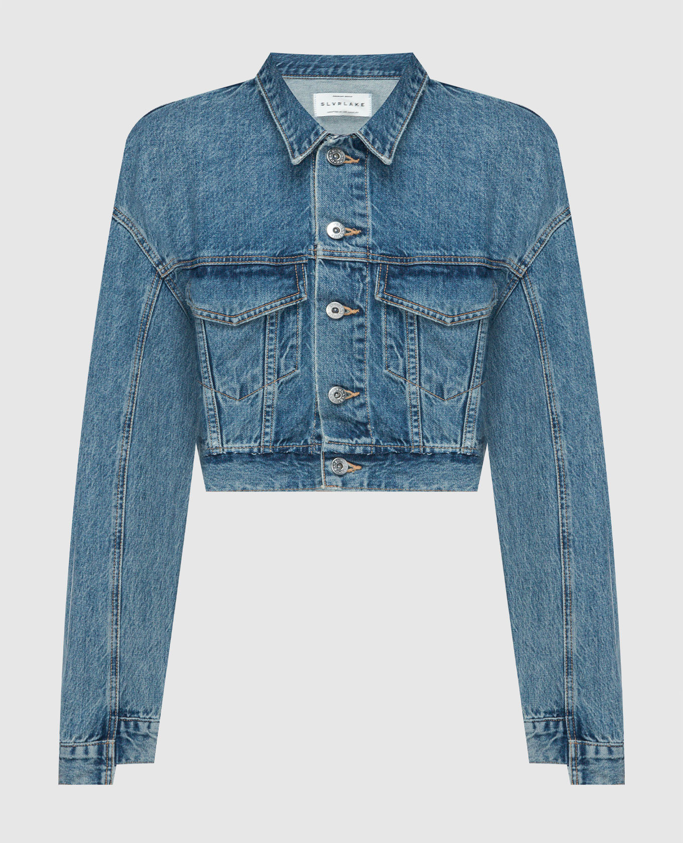 

Blue Cropped Denim Trucker Jacket SLVRLAKE