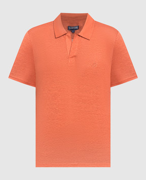 Vilebrequin Pyramid brown linen polo shirt PYRE9O00