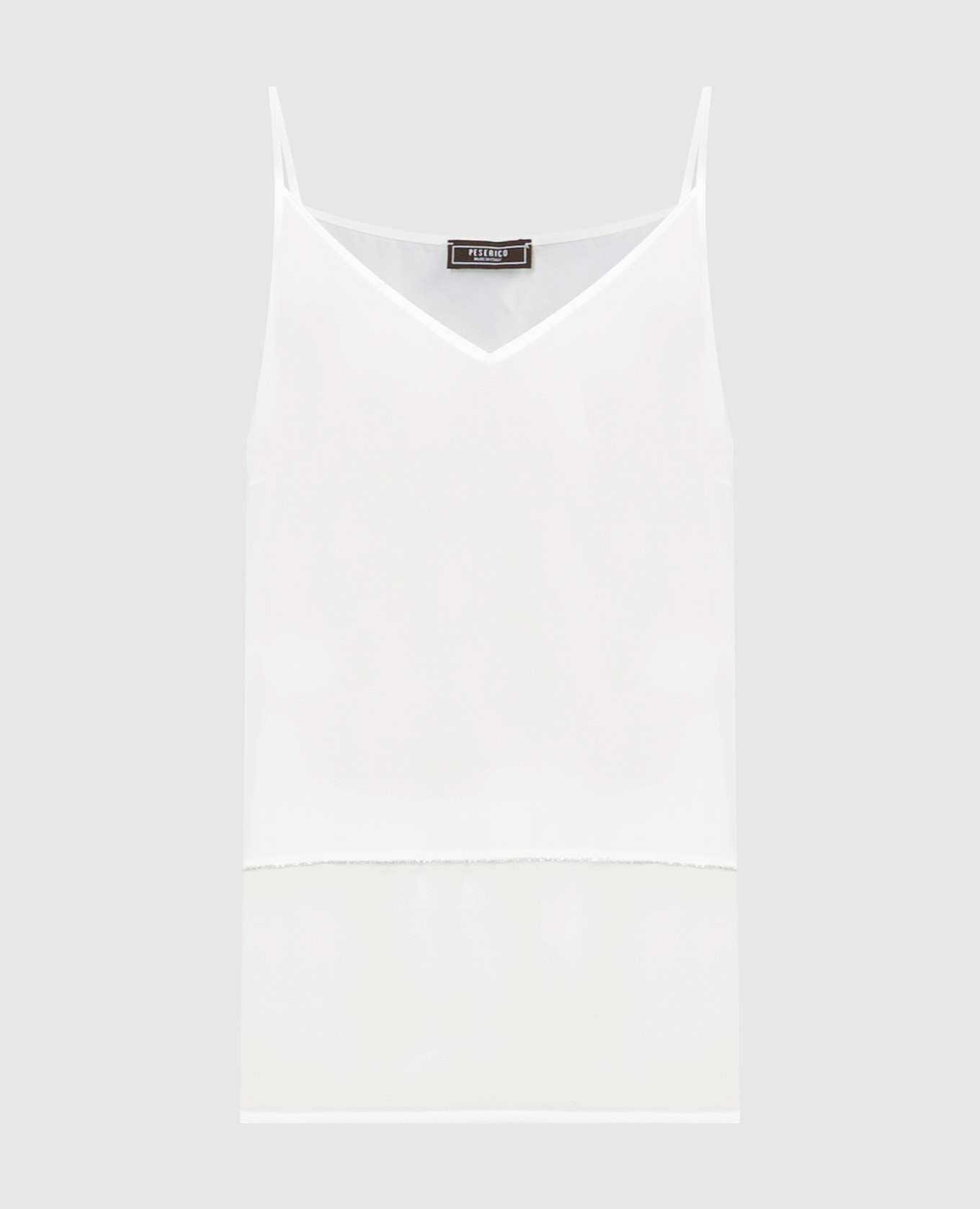 

White silk top with monil chain Peserico