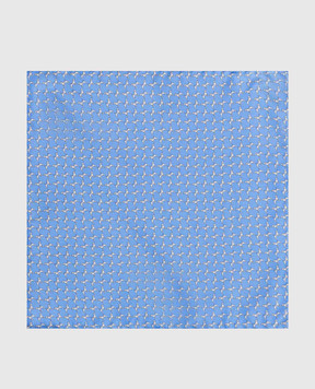 Stefano Ricci Children's blue silk set of patterned tie and shawl YDHNG300