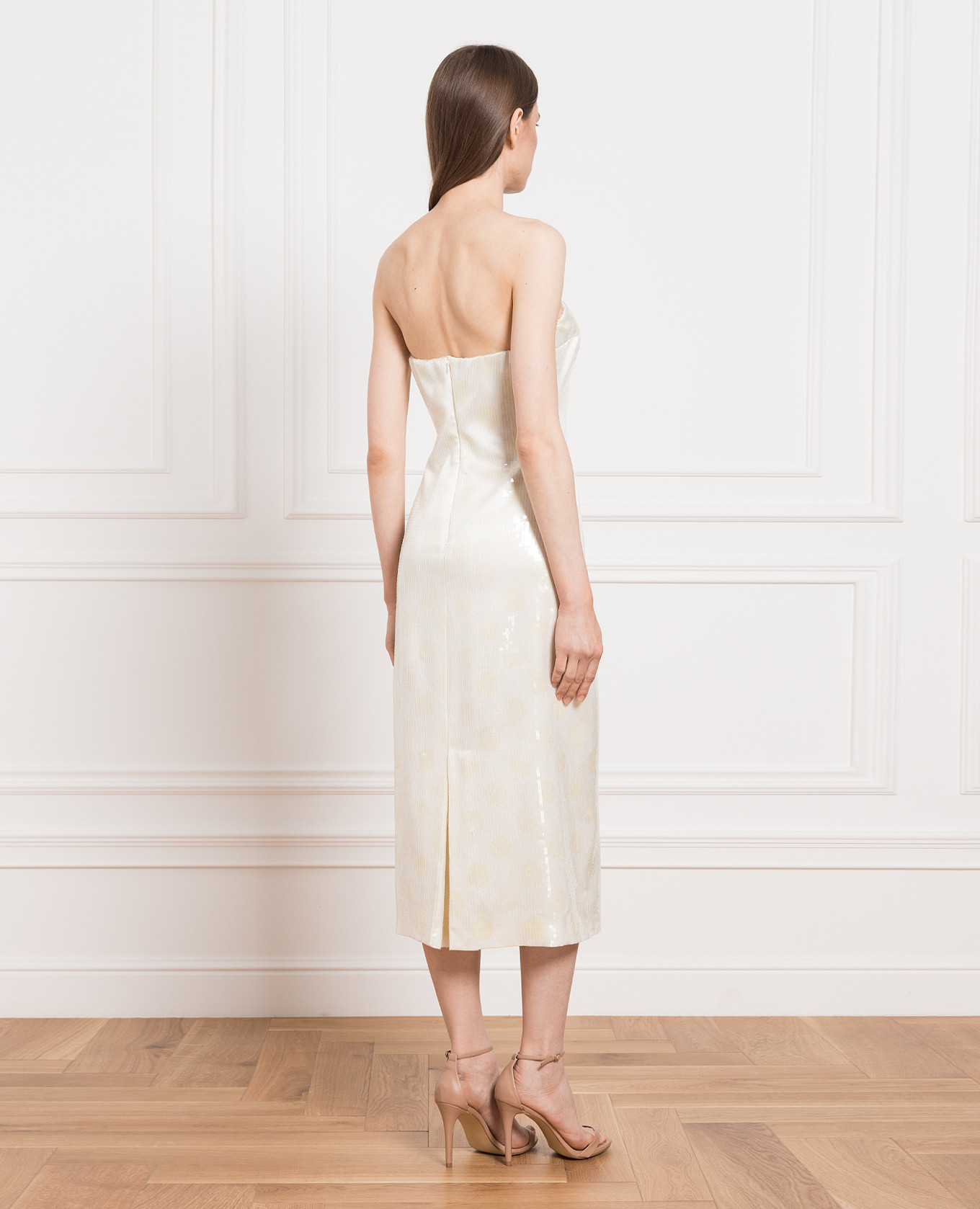 Beige silk bustier dress with sequins Ermanno Scervino 4