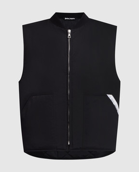 Palm Angels Black Sartorial Logo Vest PMEA250E23FAB001