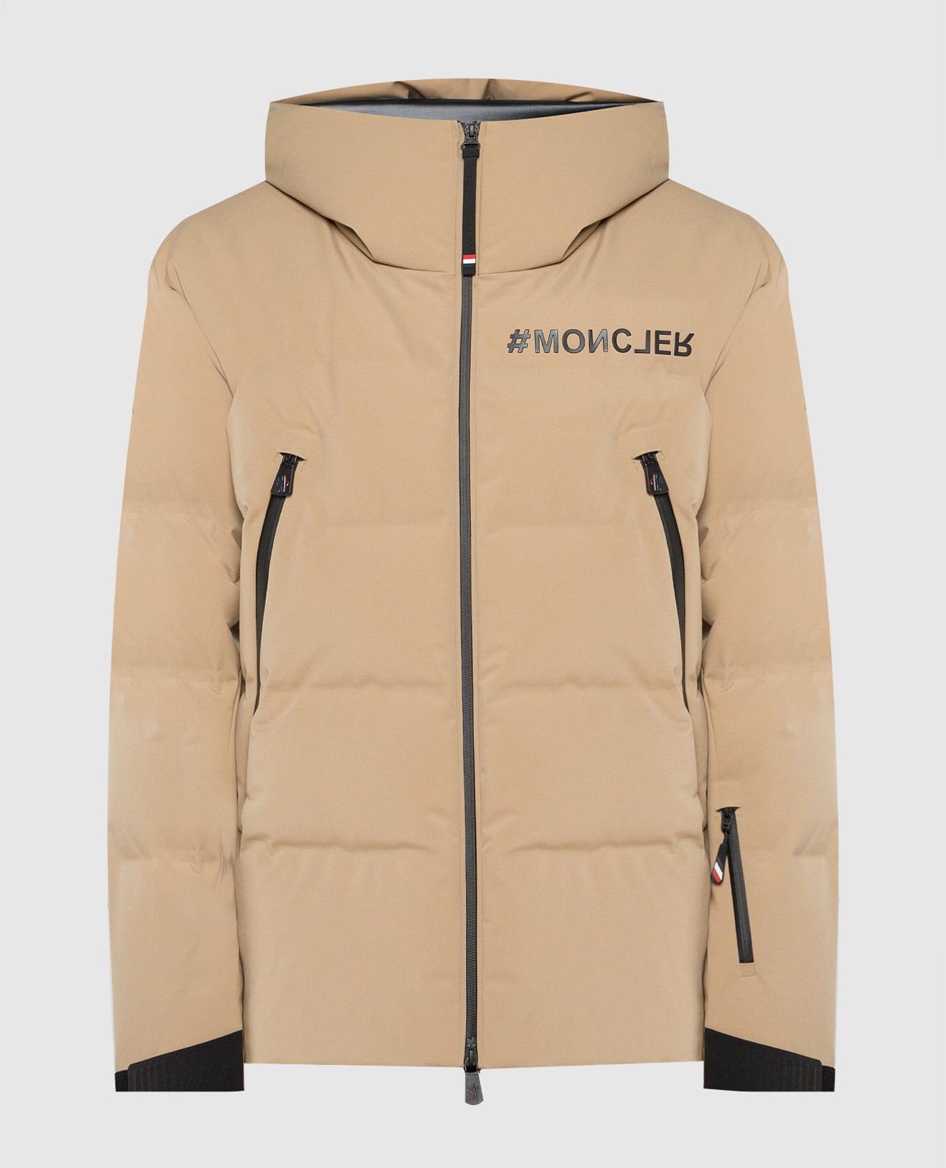 

Fellberg brown down jacket with logo Moncler Grenoble, Коричневый