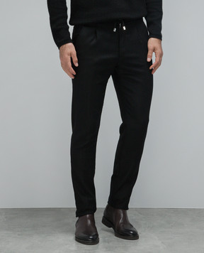 Enrico Mandelli Black wool and cashmere trousers GYM02B3821