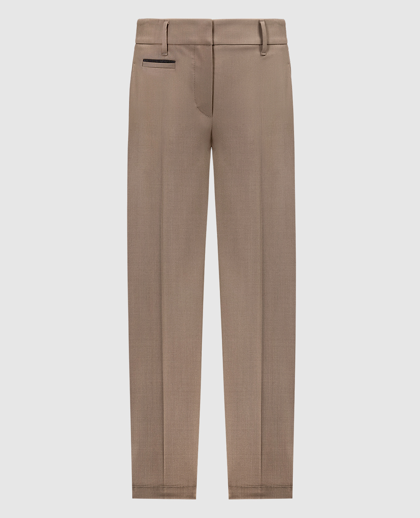 Khaki pants with monil chain Brunello Cucinelli