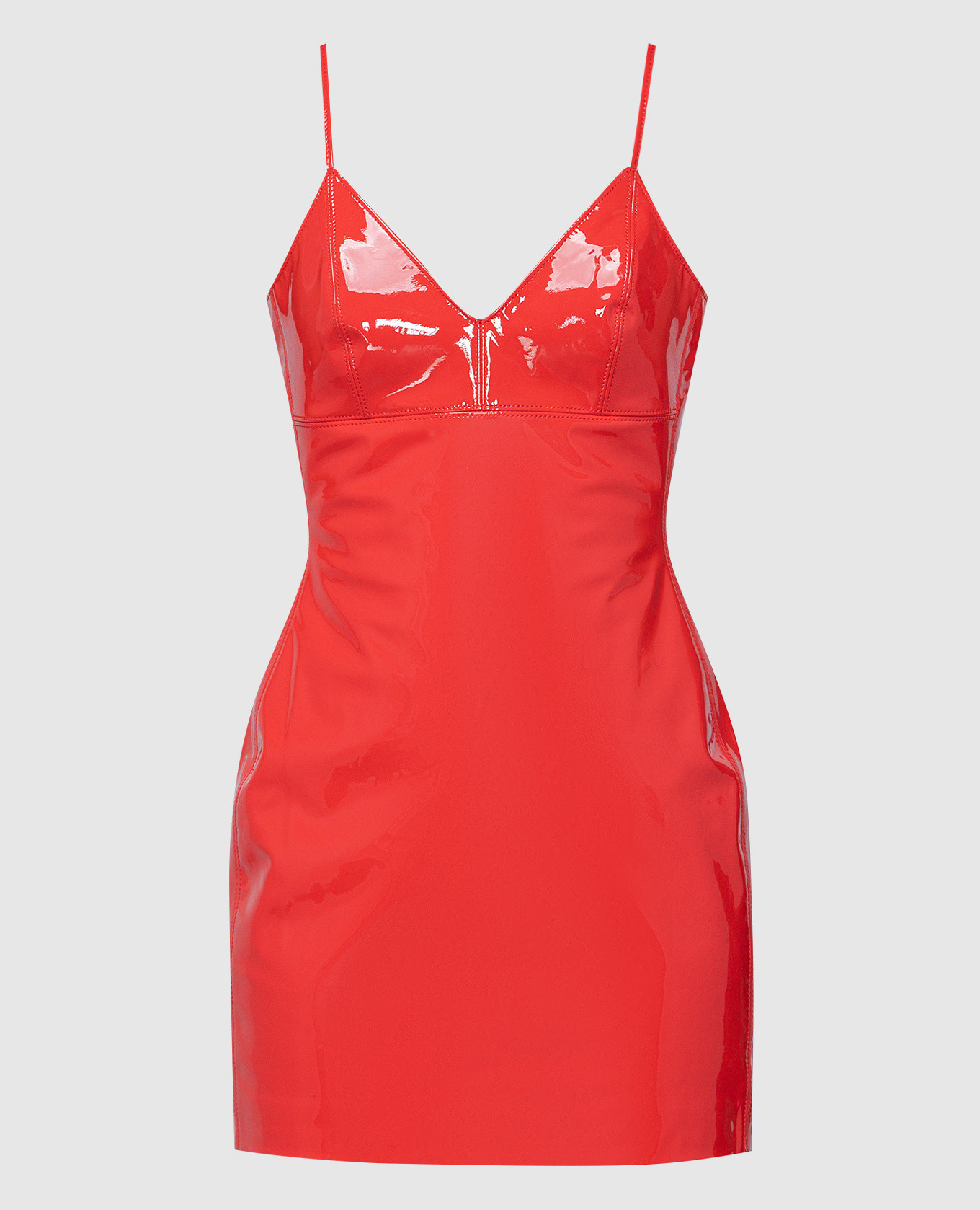 

Red leather patent mini dress David Koma