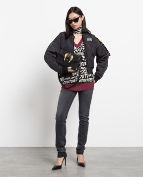 Versace Jeans Couture Logo Brush Couture contrast jacquard pullover 73HAFM16CM03G