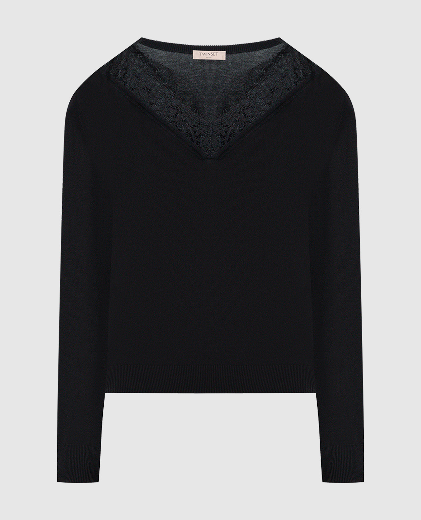 

Black pullover with lace Twinset, Черный