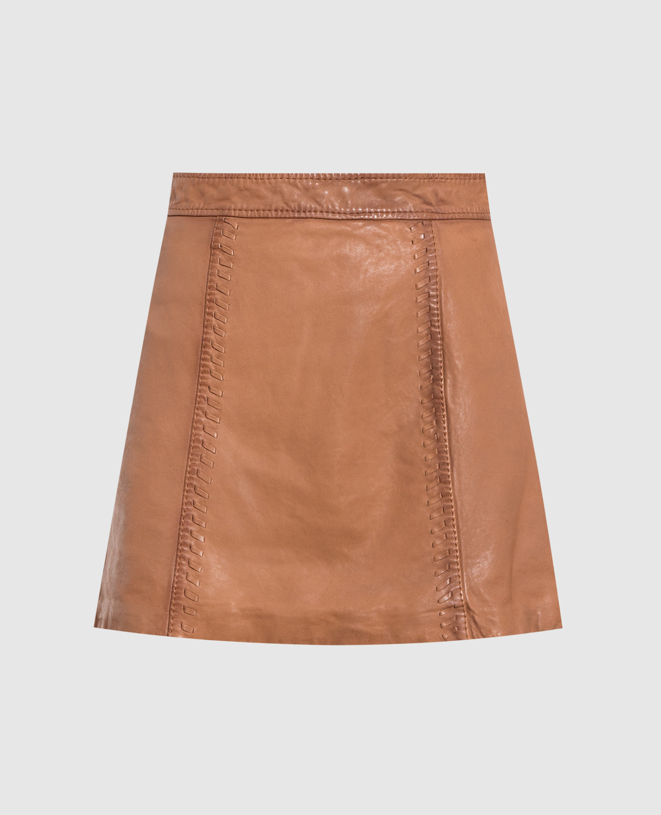 

Orzata brown leather mini skirt Max & Co