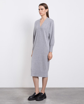 Enrico Mandelli Gray cashmere midi dress A7KD045226