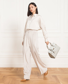 Brunello Cucinelli Light gray palazzo trousers MD514P8018
