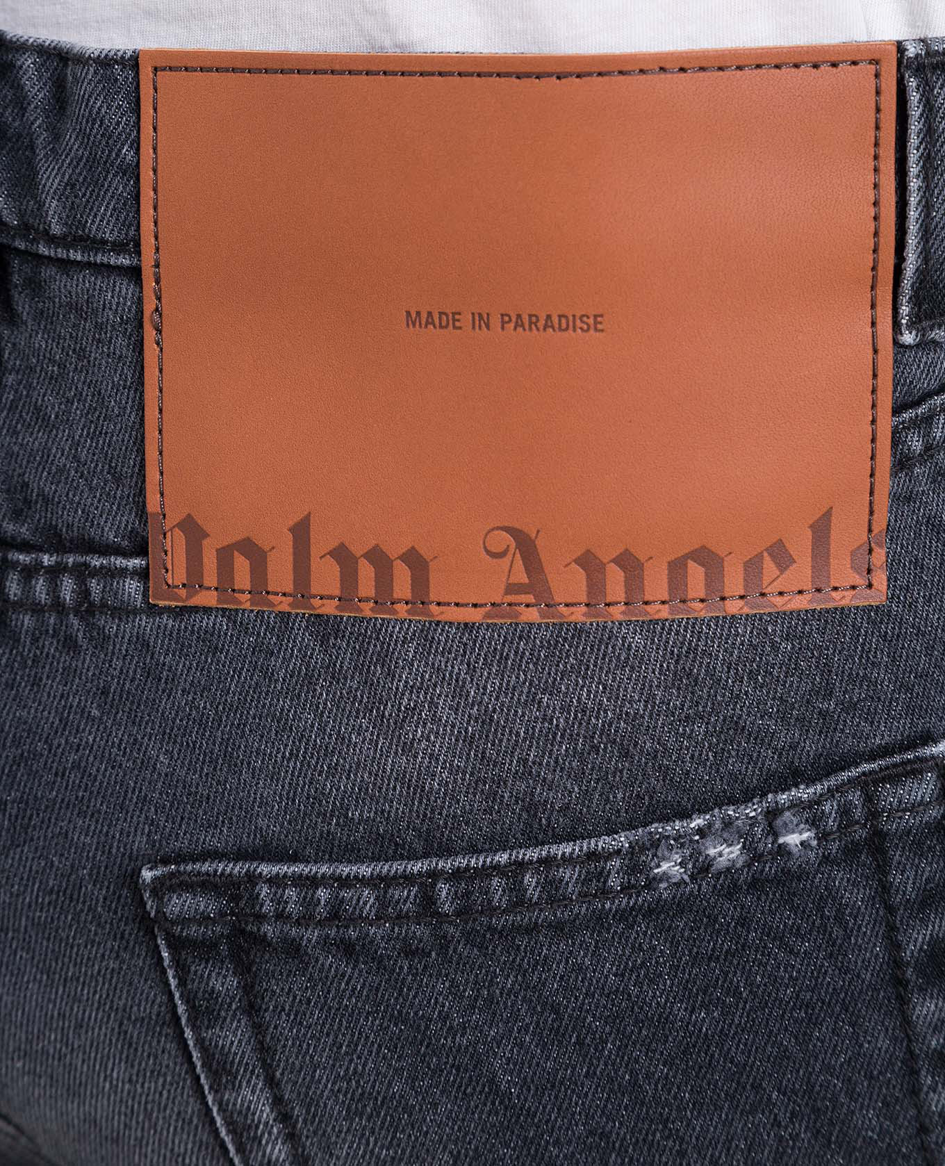 Gray jeans with logo patch Palm Angels 5