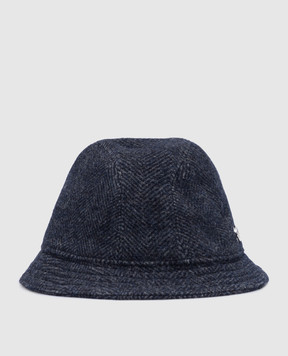 Stefano Ricci Children's blue wool and cashmere bucket hat YVF4550PWC801