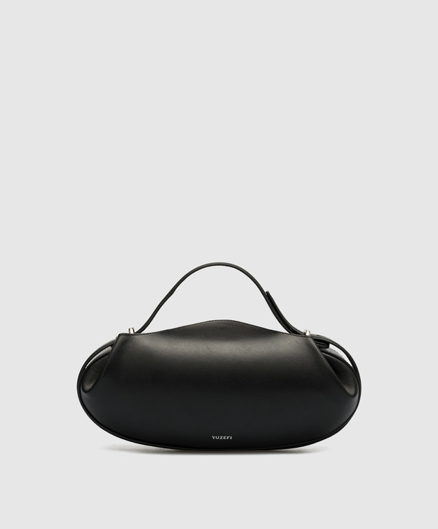 YUZEFI - Baton black leather baguette bag BATON - shop with
