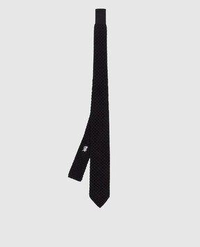 Stefano Ricci Children's black silk tie in a pattern YCRM1600SETA
