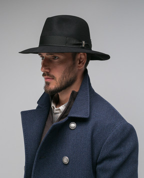 Borsalino Black logo Amedeo hat 110757