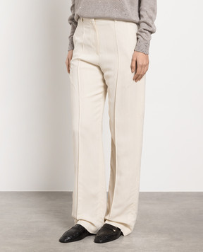 Brunello Cucinelli Beige pants with monil chain MH126P8275