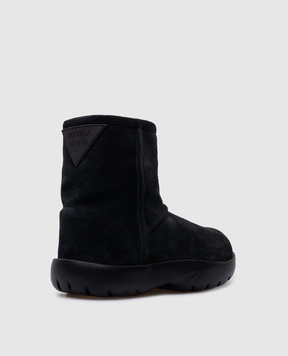 Bottega Veneta Black suede Uggs with logo patch 763873V1NY1