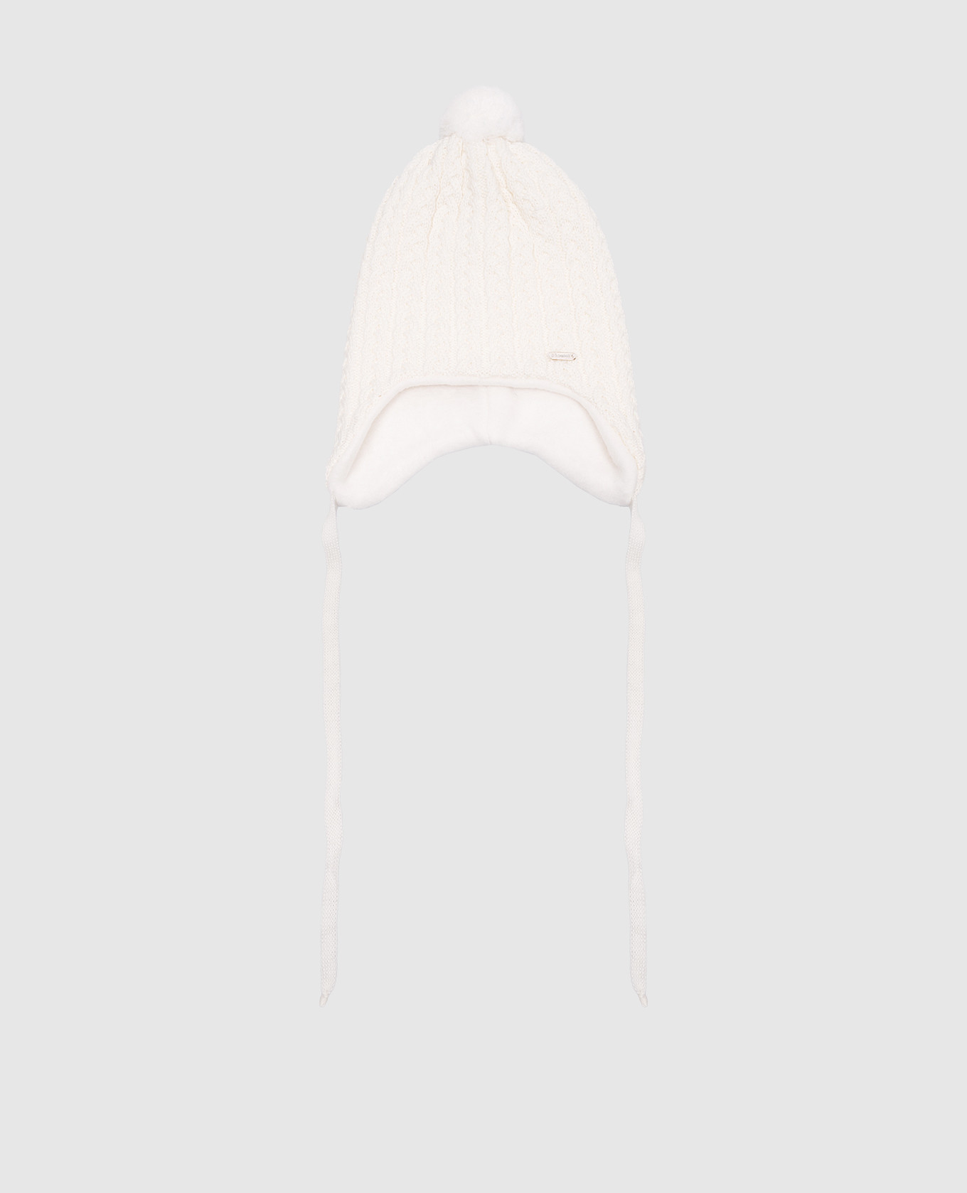 Children's white hat made of wool with a textured pattern il trenino