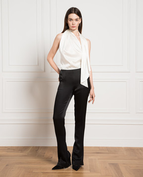 Materiel White silk top with open back MPF23N1860BLWT