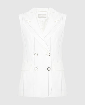 Peserico White striped vest with wool S0360306465