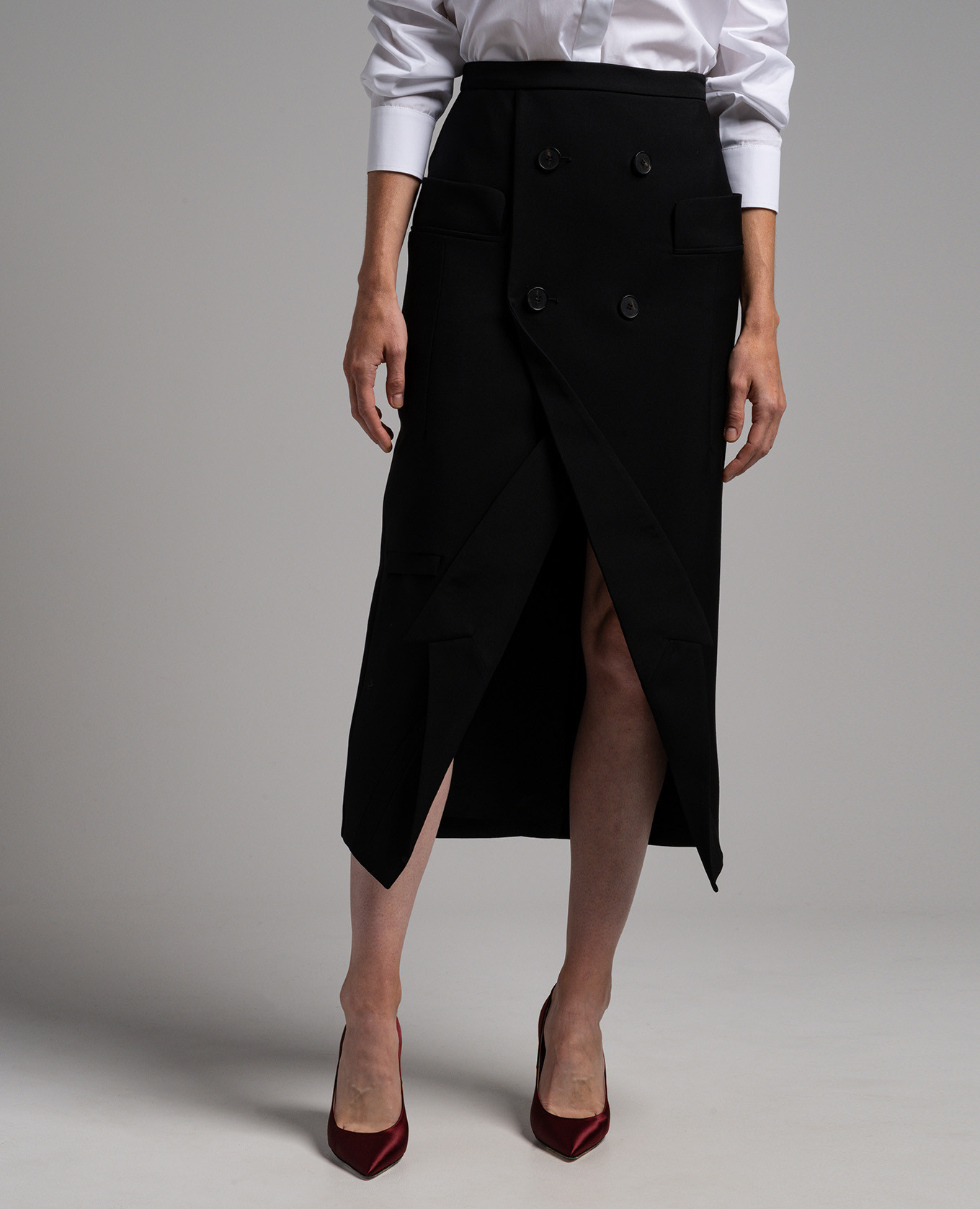 Black skirt made of wool in the form of an inverted jacket Alexander McQueen 3
