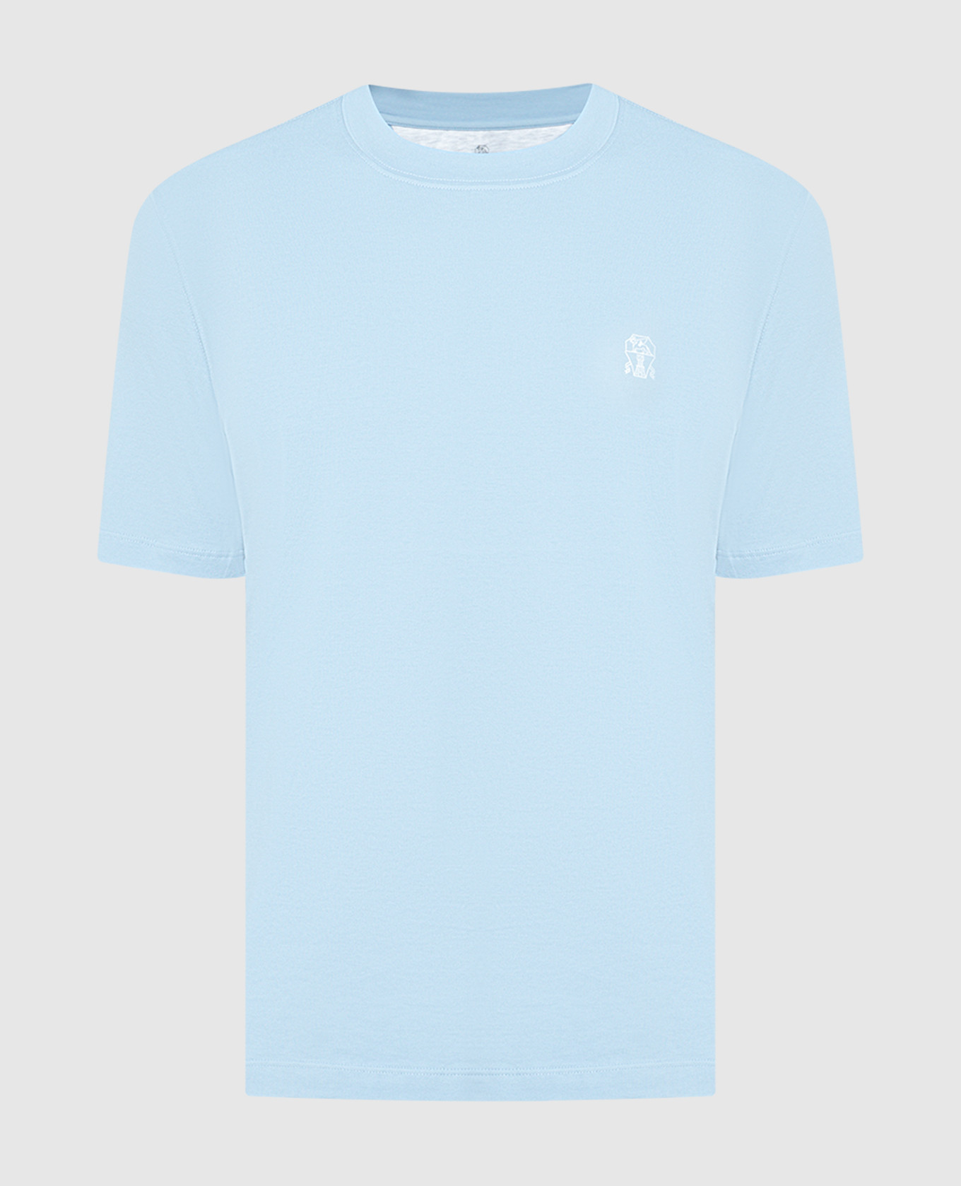 

Blue T-shirt with a print Brunello Cucinelli, Light blue