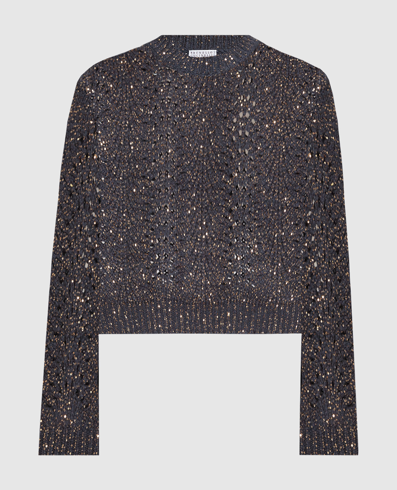 

Gray openwork jumper with sequins Brunello Cucinelli, Grey