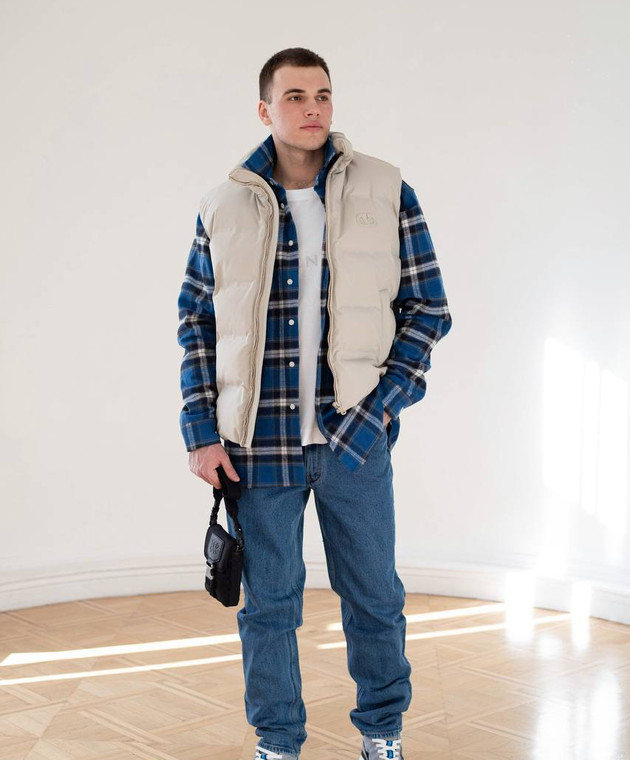 Valentino - Gray down vest with VLogo logo 4V3CQA30944