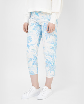 Twinset Cropped jeans in Floral Toile De Jouy print 221TP275A