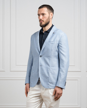 COLOMBO Blue blazer made of cashmere and silk GI00251ZG77528U
