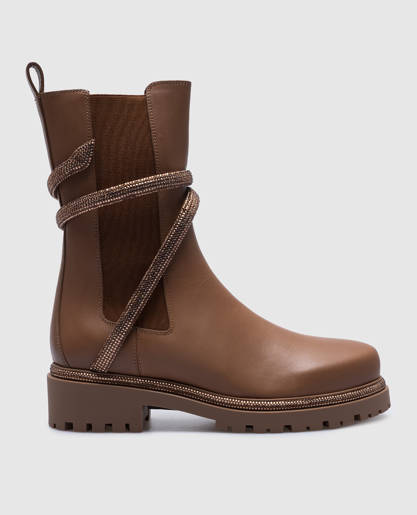 

Brown Cleo chelsea boots with crystals Rene Caovilla, Коричневый