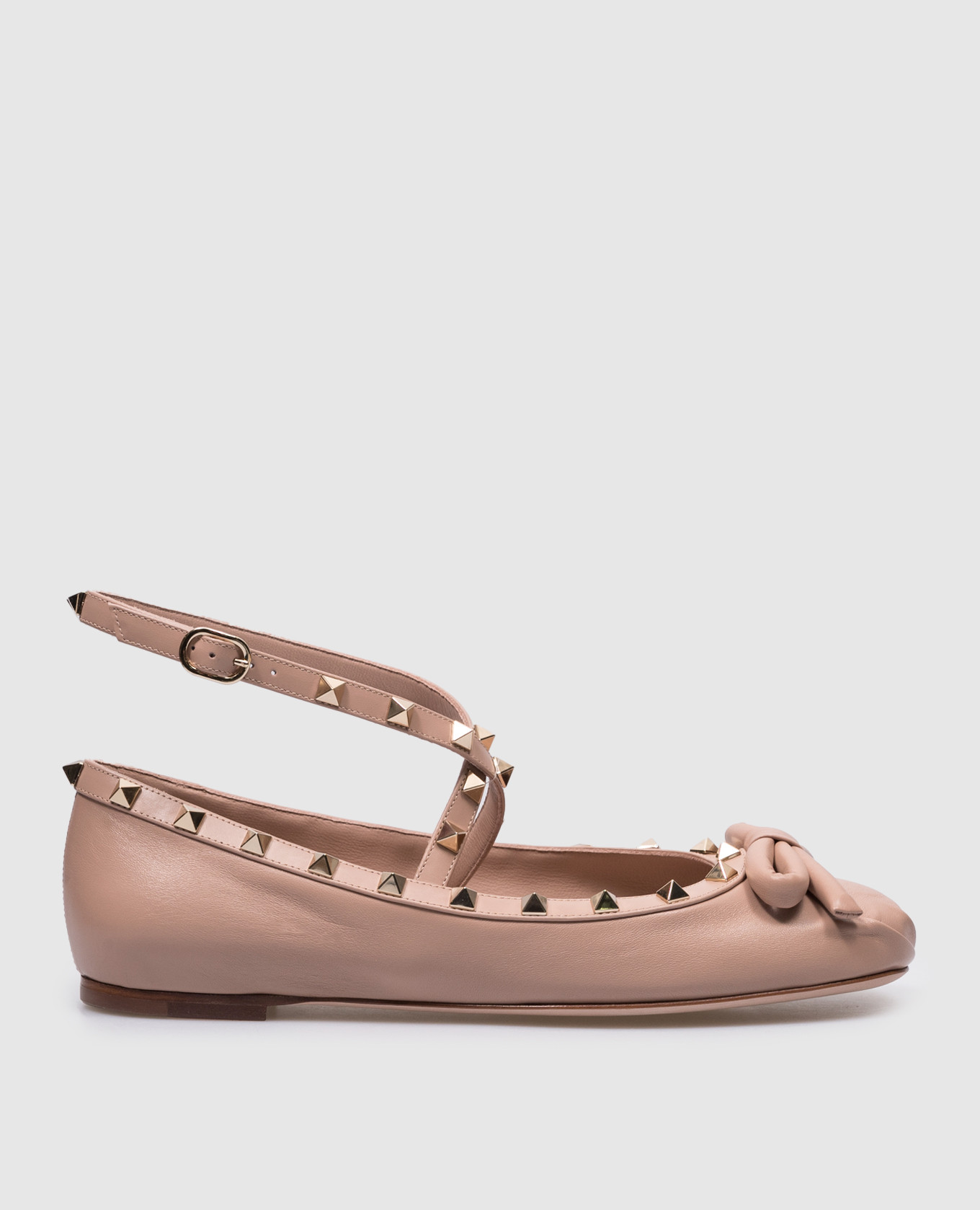 

Rockstud beige leather ballet flats Valentino