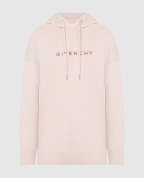 Givenchy Pink hoodie with textured logo BWJ01Z3Z85